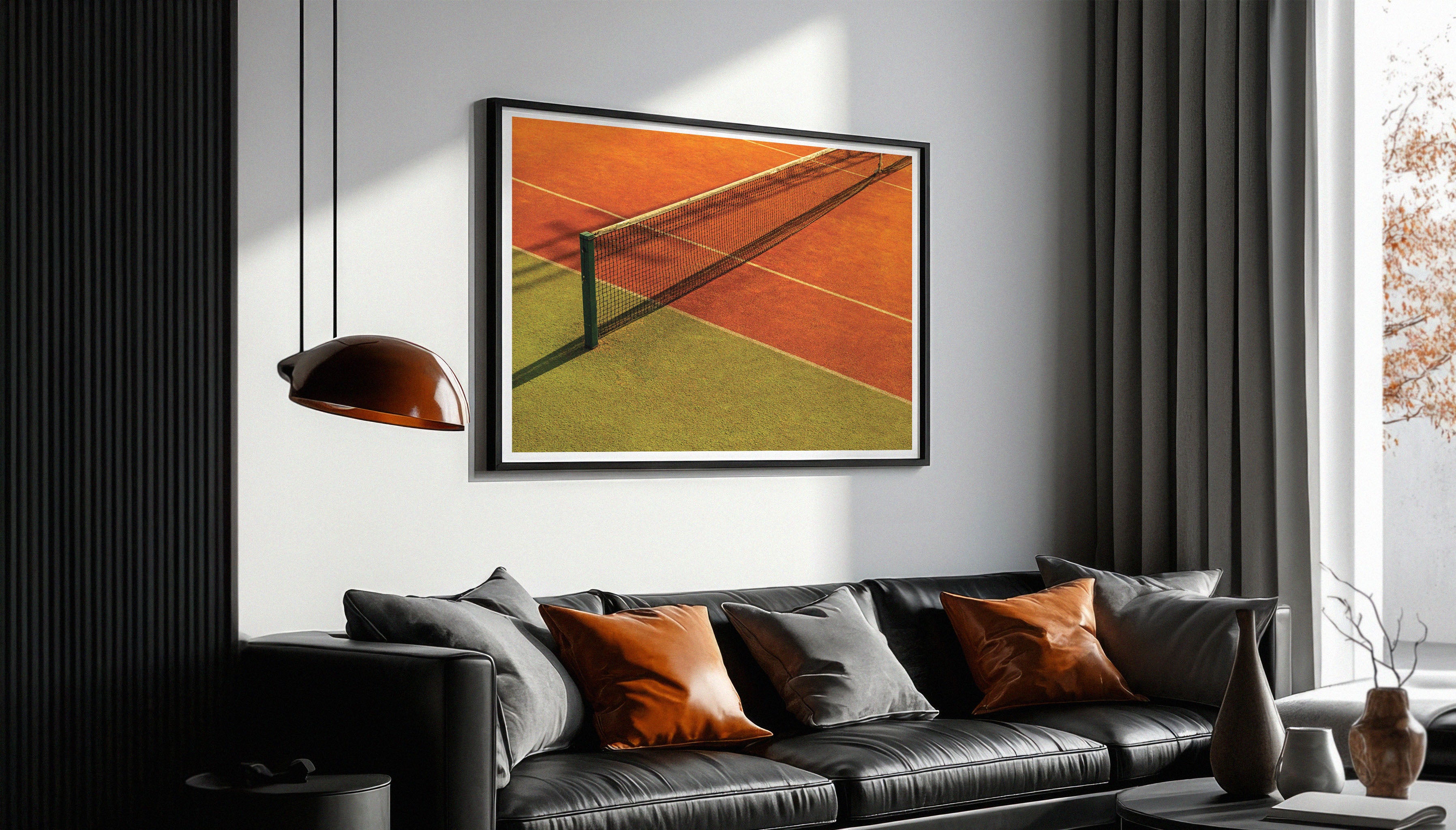 A warm, bold coloured tennis court in Kutaisi, Georgia photographed by Will Bremridge. Available to purchase as a fine art photography print exclusively from The Lost Works.
