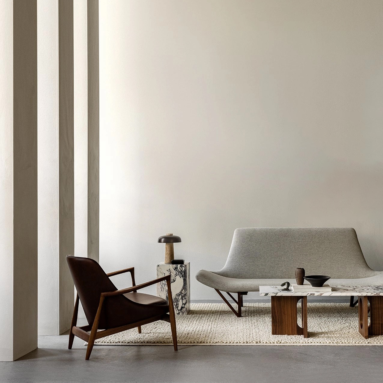 Living room with a sofa, showing the artwork above it for approximate scale